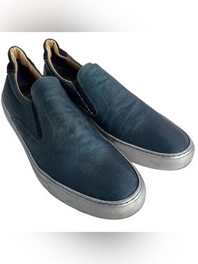 Robert Graham ROLO 2 Blue Snake Embossed Leather Silver Sole Shoes Men’s Sz 10.5